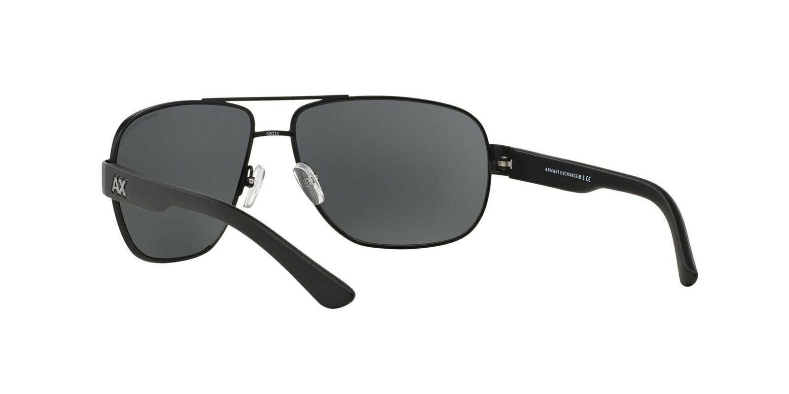 A|X Armani Exchange Men’s AX2012S Rectangular Metal Sunglasses, Satin Black