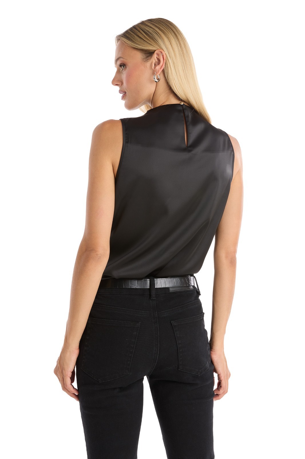 Mara Silky Top Champagne and Black THE NOLI SHOP