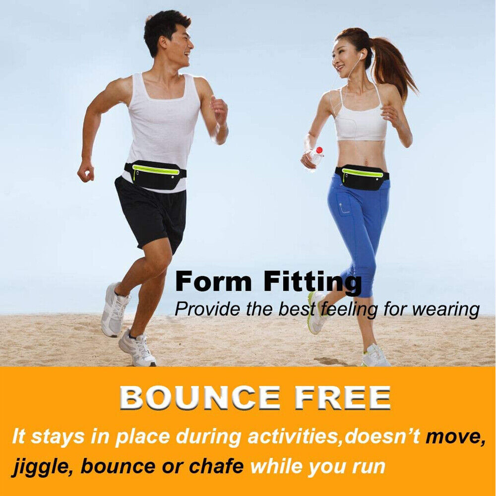 Waterproof Sport Runner Waist Bum Bag Running Jogging Belt Pouch Zip Fanny Pack