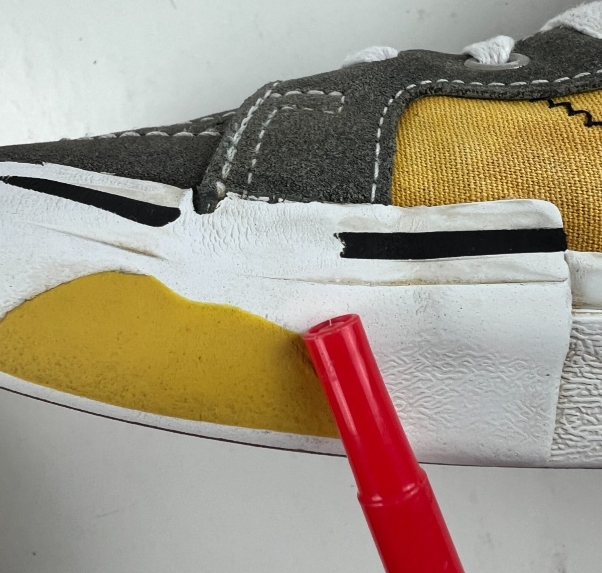 Vans SK8-Hi CAP Deconstructed Gray Mustard High Tops Men 8 Women 9.5