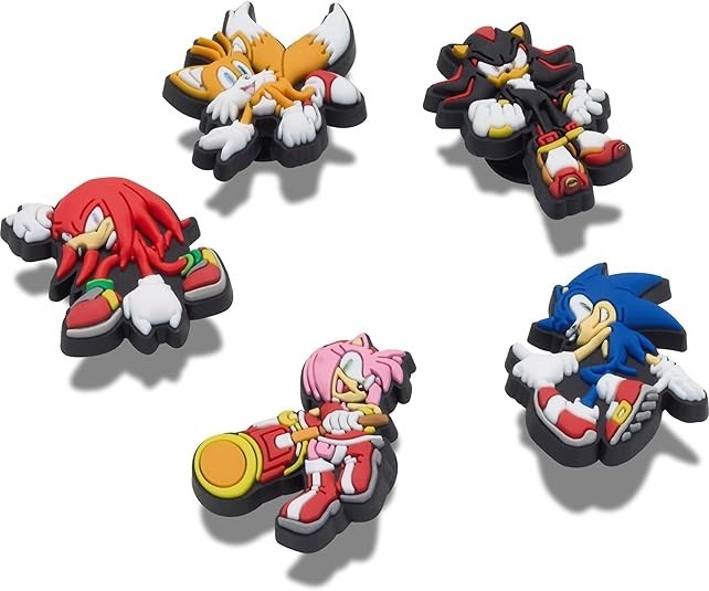 Crocs Jibbitz Video Games Shoe Charm Packs, Sonic the Hedgehog, 5-Pack