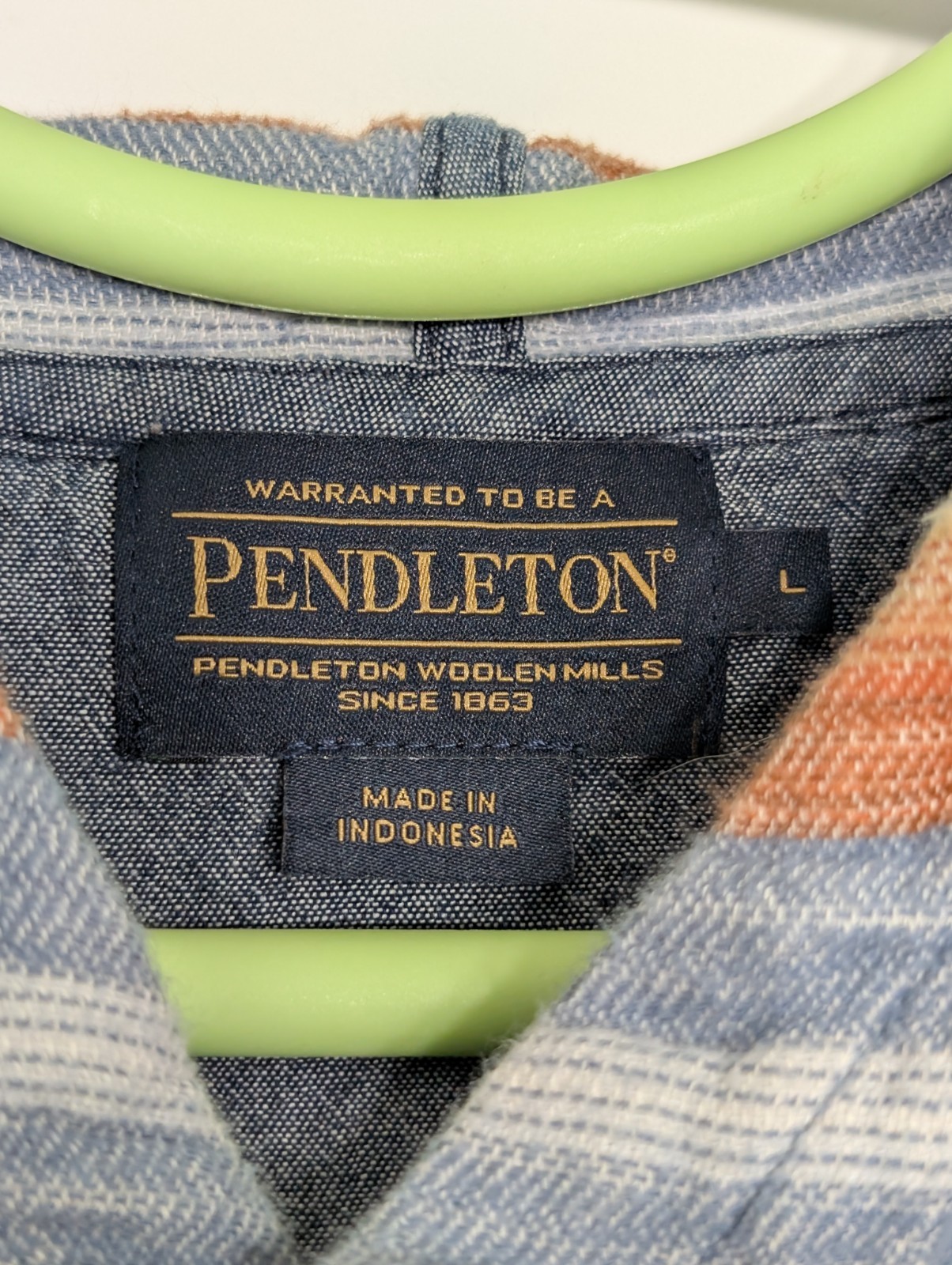 Men’s Pendleton Pullover Hoodie Large Doublesoft Striped Surf Collection Cotton