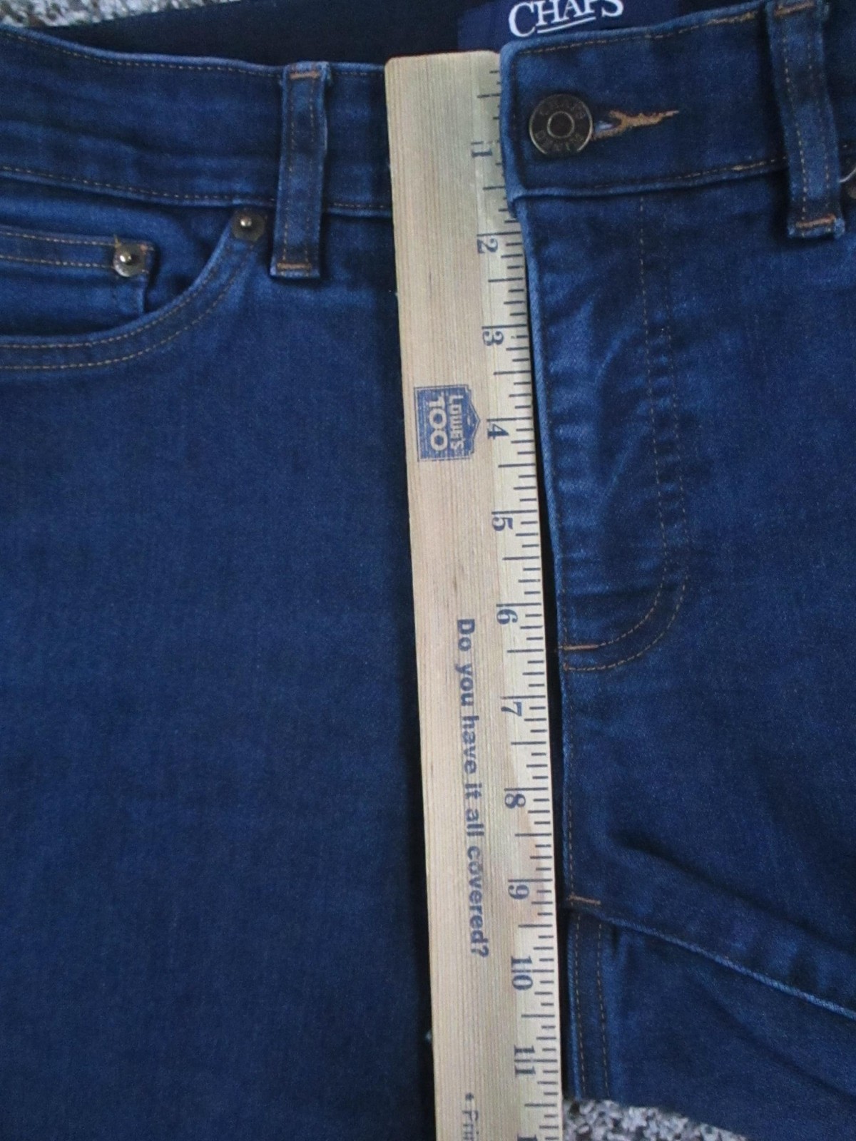 Chaps Jeans Womens 8 Blue Dark Wash Mid Rise Straight Stretch Denim 29×28