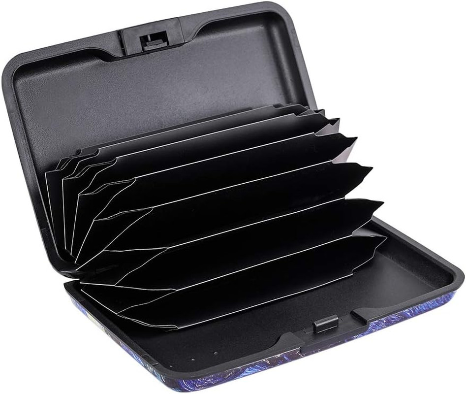 RFID Blocking Credit Cards Holder Aluminum Wallet Metal ID Case for Men Women (S