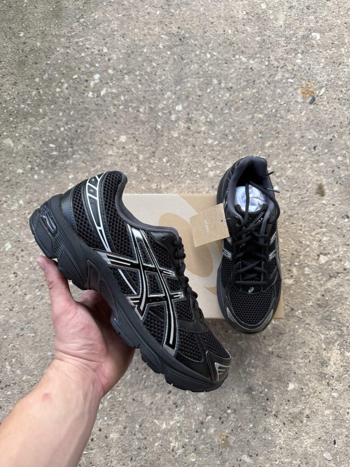 Size 9.5 – ASICS Gel 1130 Black Pure Silver SHIPS FAST✅