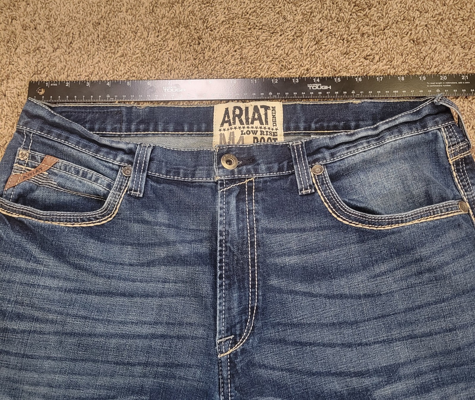 Ariat M4 Men Jeans 40×32 Low Rise Boot Cut Denali Stretch Western Workwear