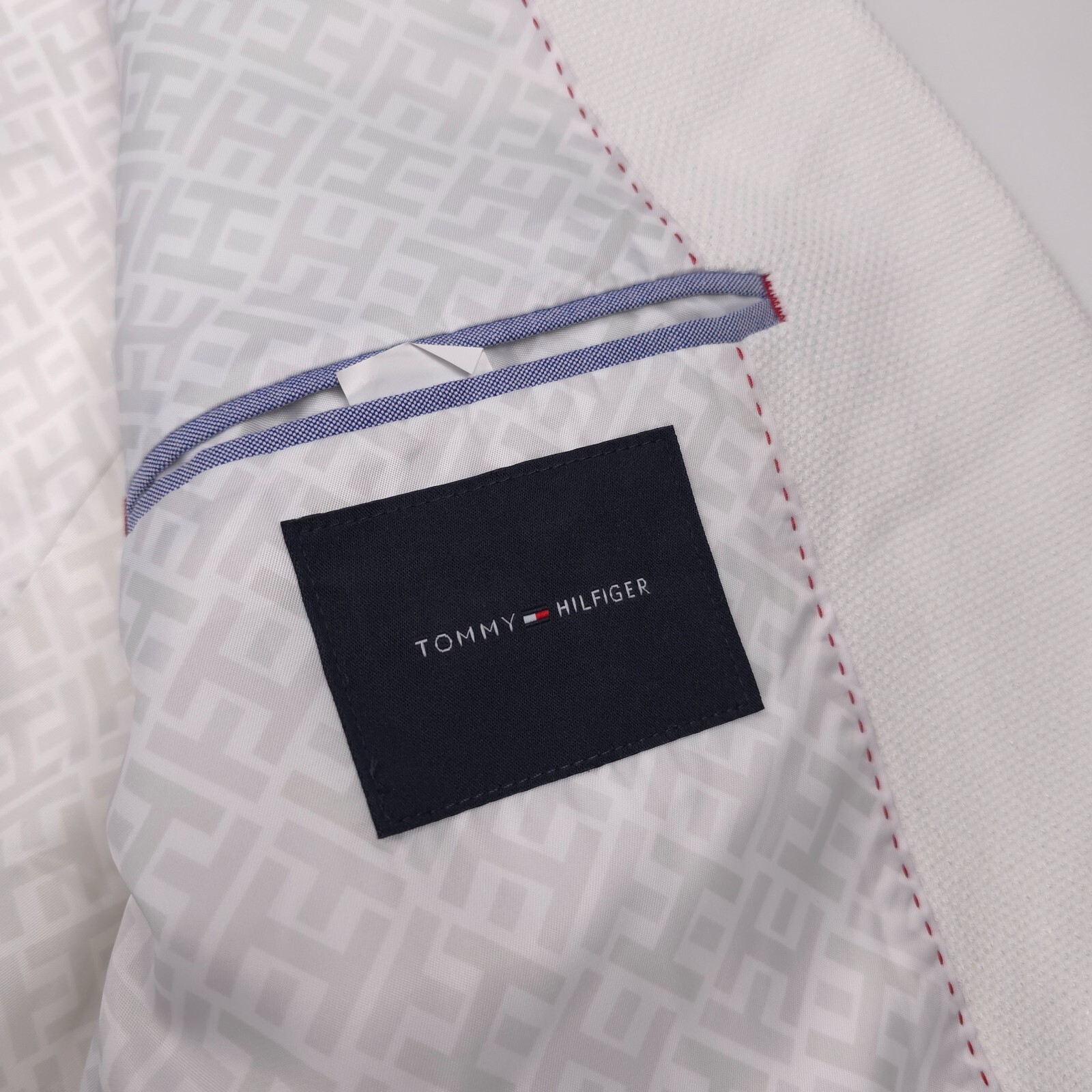 $295 Tommy Hilfiger Conrad Solid White Textured Blazer Jacket Mens Size 42R