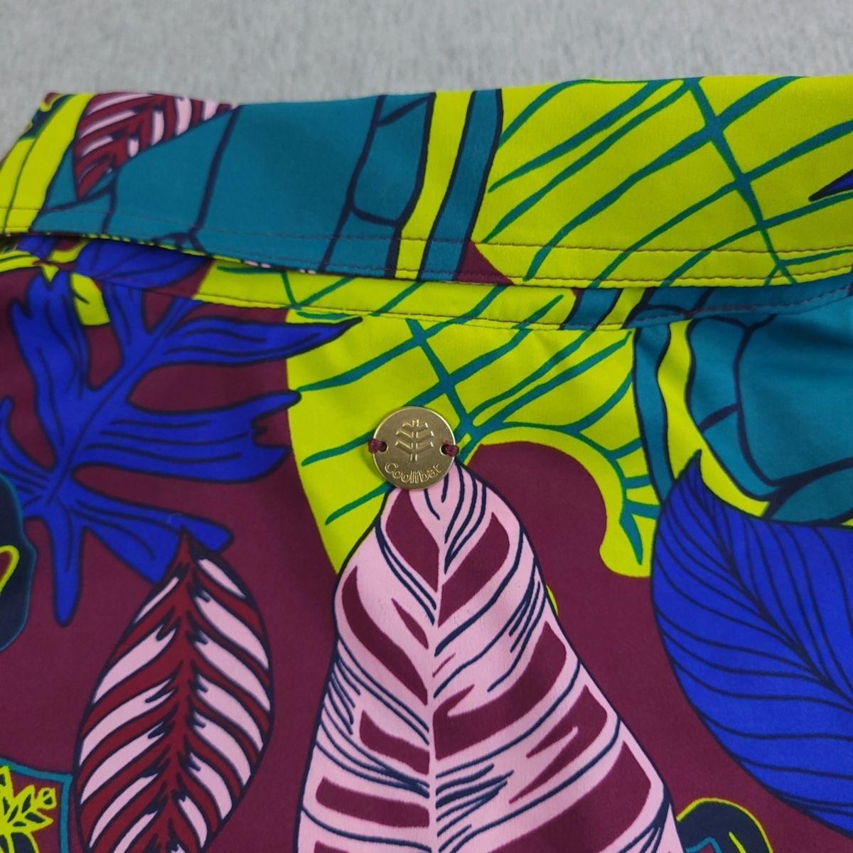 Coolibar Shirt Womens Small Multicolor Tropical Leaf Button Up UPF 50+ Tunic
