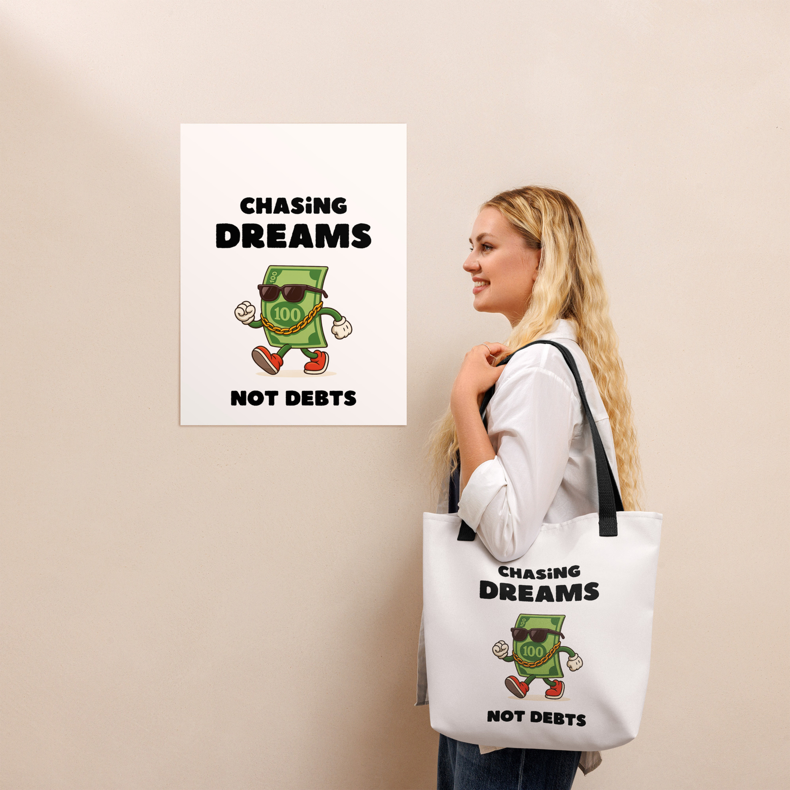 Tote bag – Chasing Dreams Not Debts Tote Bag