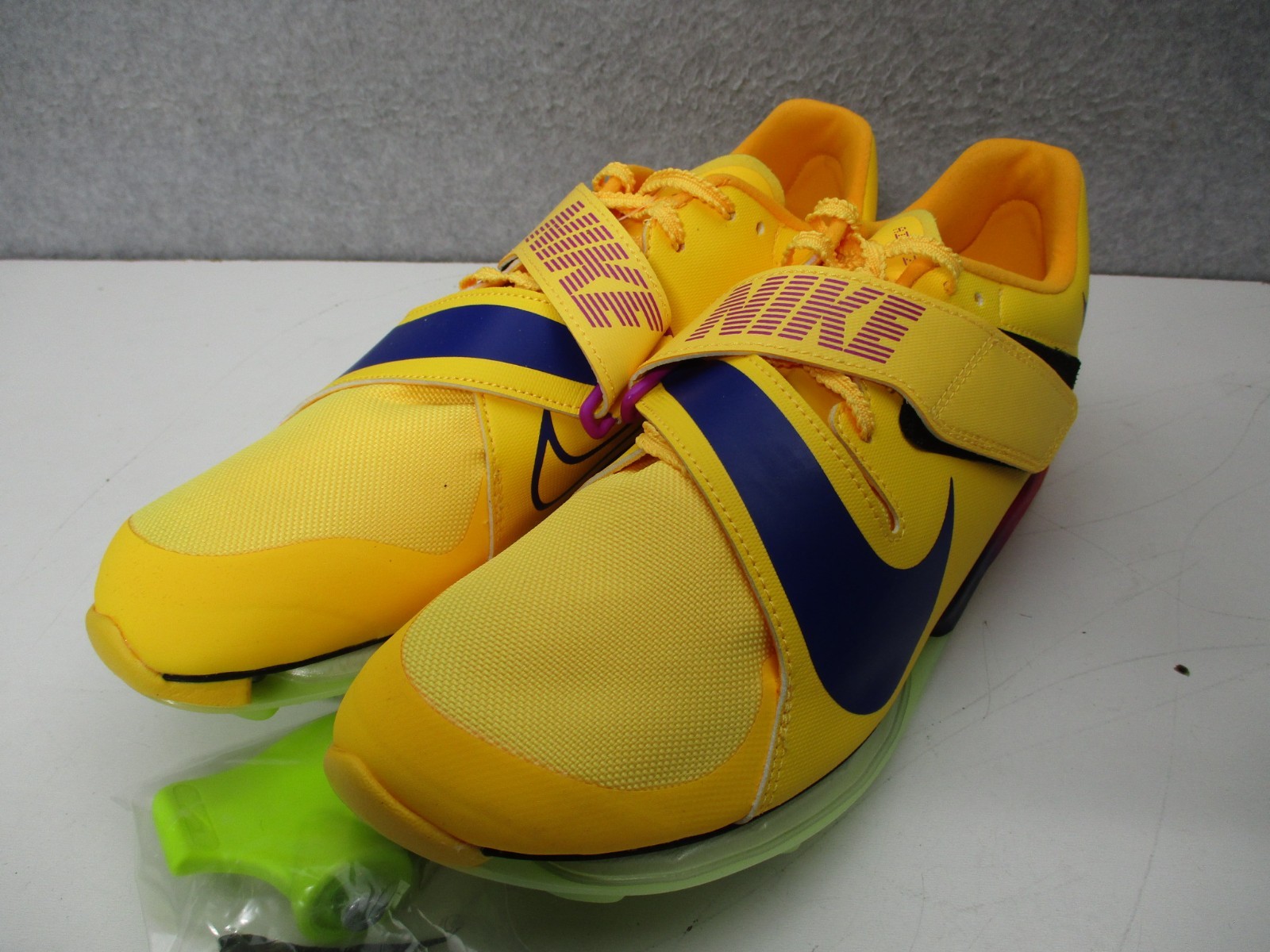 Nike Air Zoom Long Jump Elite Mens Sz 9 Yellow Citrus Track and Field Spikes