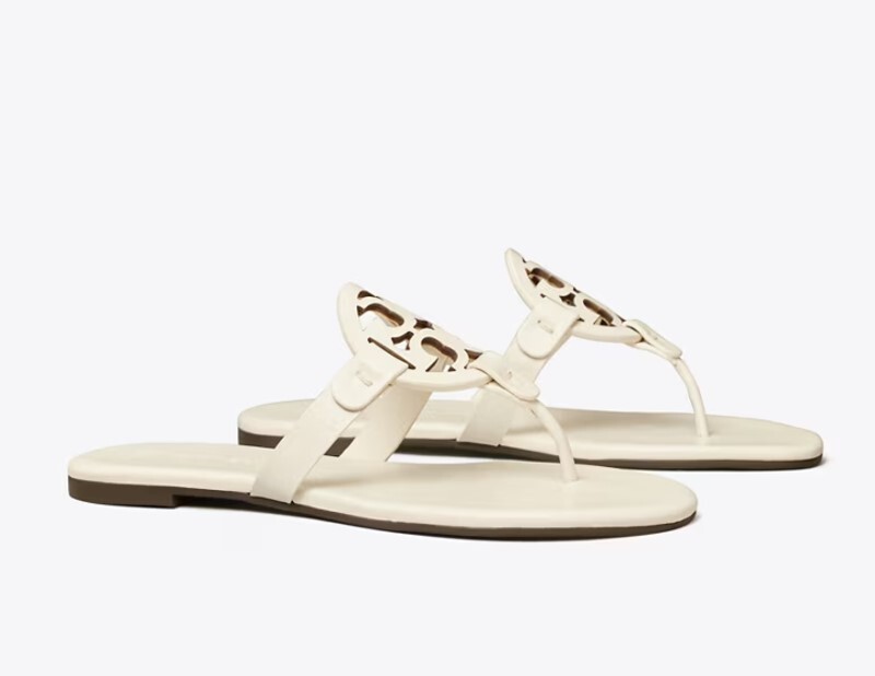 Tory Burch MILLER SANDAL SOFT Calf Leather New Ivory Size 10 (New in Box)