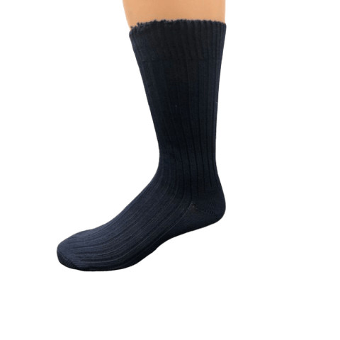 Men’s Organic Ribbed Cotton Crew Socks, Classic Colors with Wide Cuff for Dad
