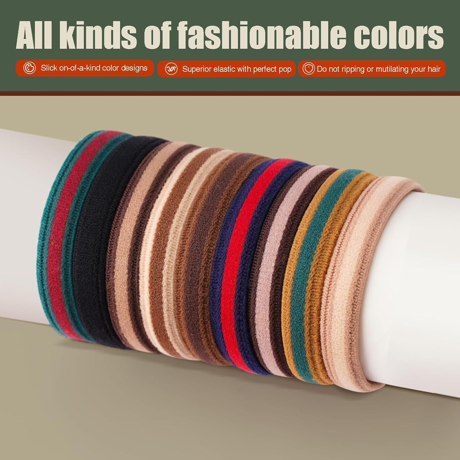 Braided Mens Hair Ties for Men, for Buns Curly Thick Dense Hair Elastic Hair Tie
