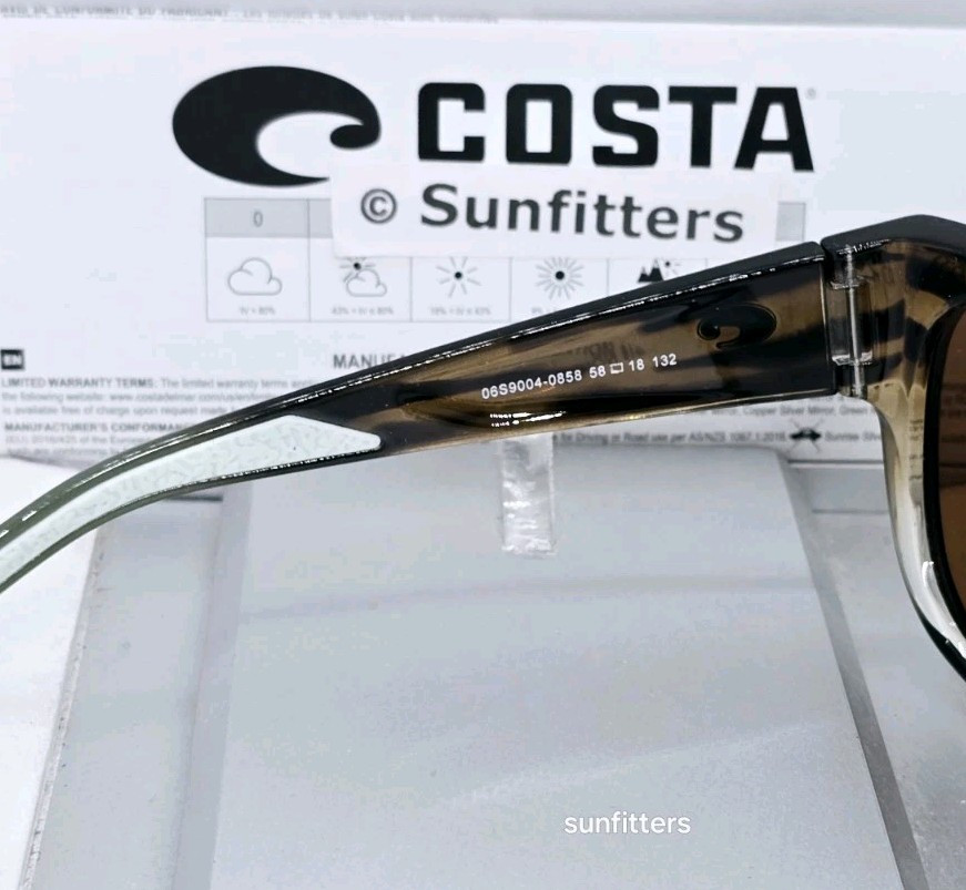 COSTA DEL MAR ocean jade/silver WATERWOMAN 2 polarized 580G sunglasses (900408)