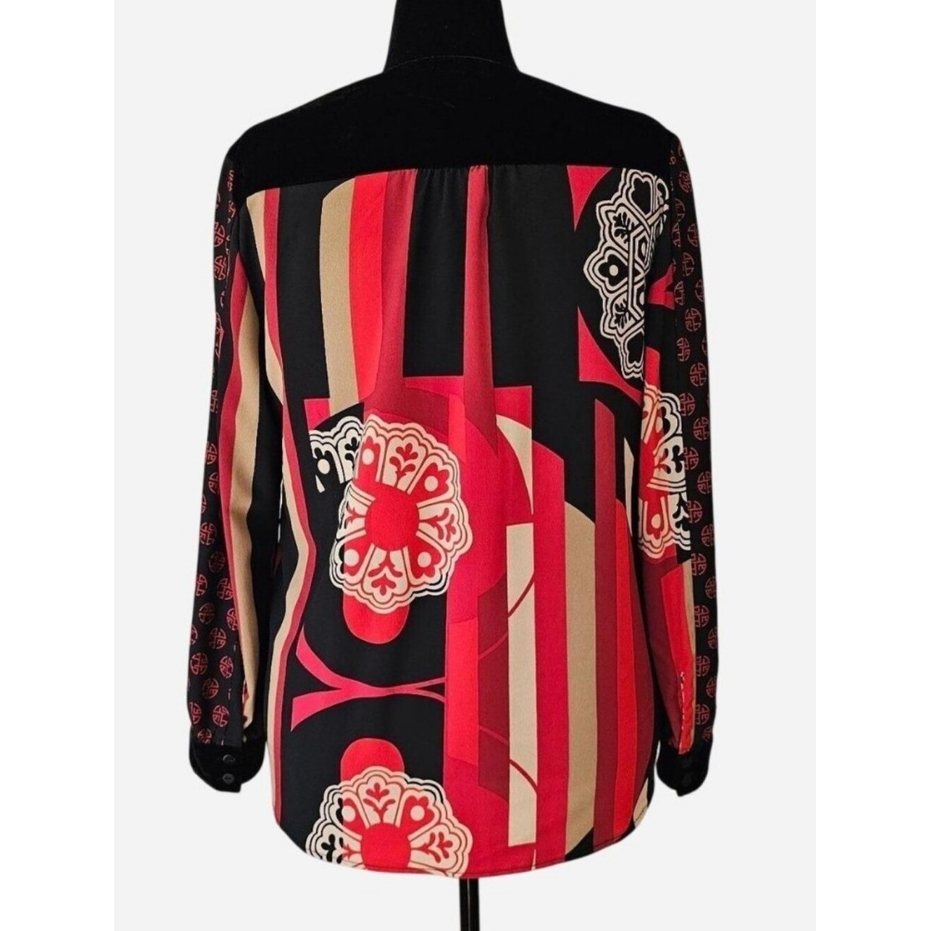 CHICO’S Women’s Multicolor Printed Long-Sleeve Tunic. Size 2 Or US 12