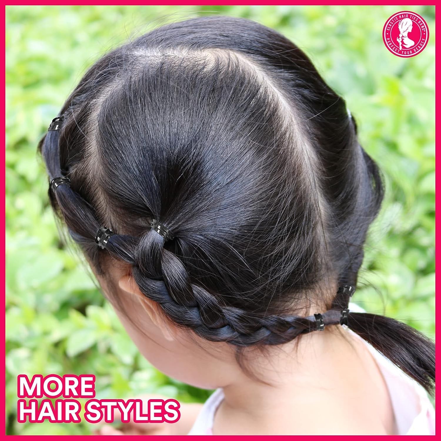 Elastic Hair Ties – 2000 Soft Black Rubber Bands for Kids’ Braids & Ponytails
