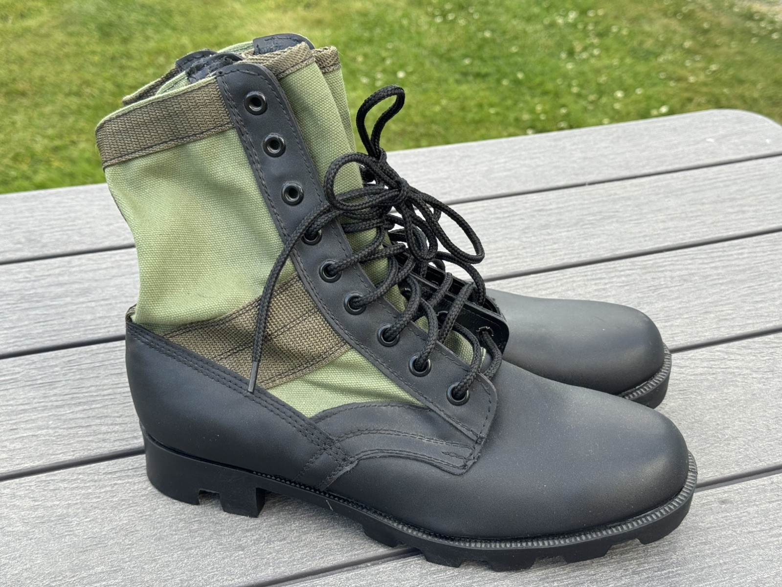 Men’s Black & Green Rothco Combat Tactical Jungle Lace Up Boots, Size 9