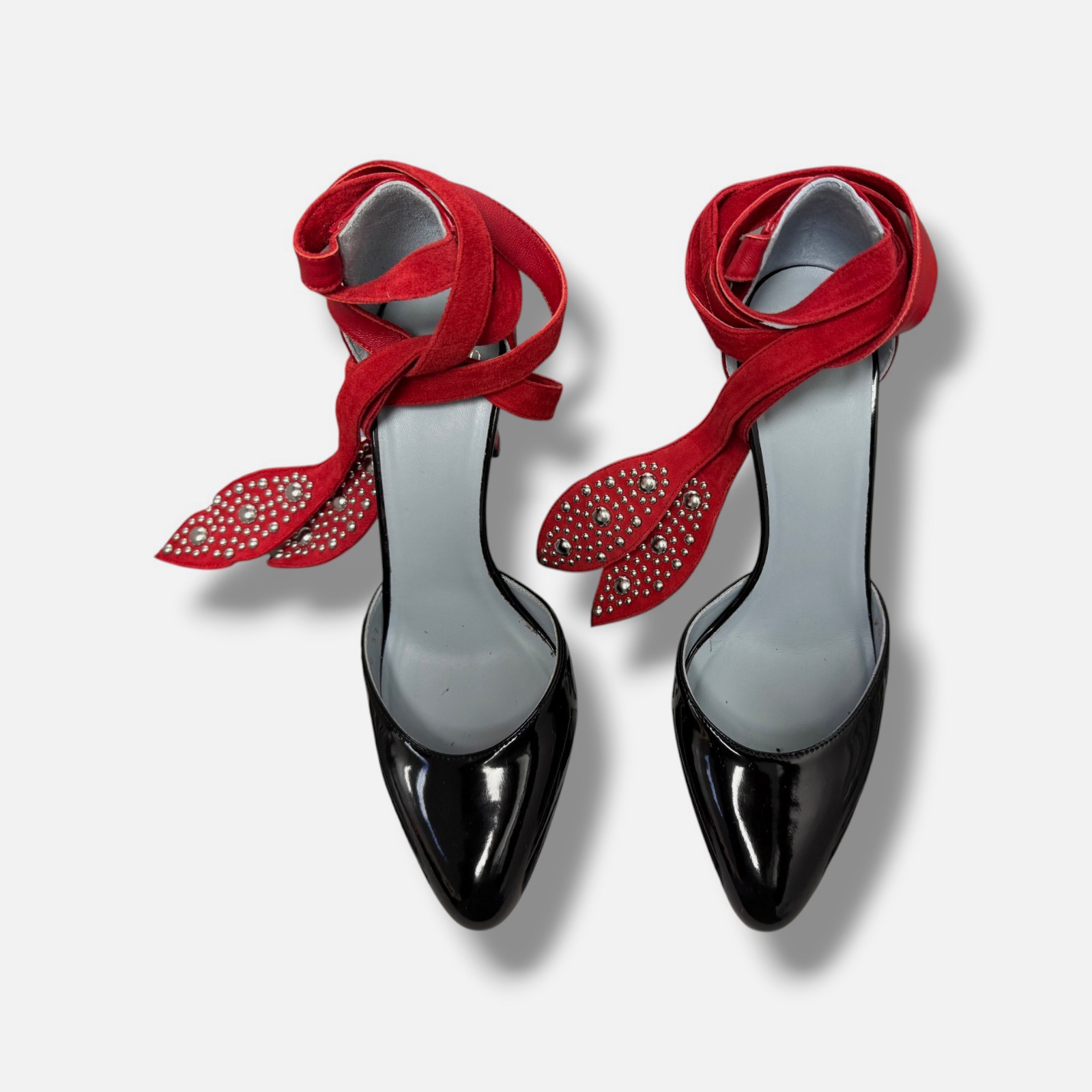 Valentino Garavani Women’s Black Red Foliefoliage Pumps Shoes Size EU:37 US:7