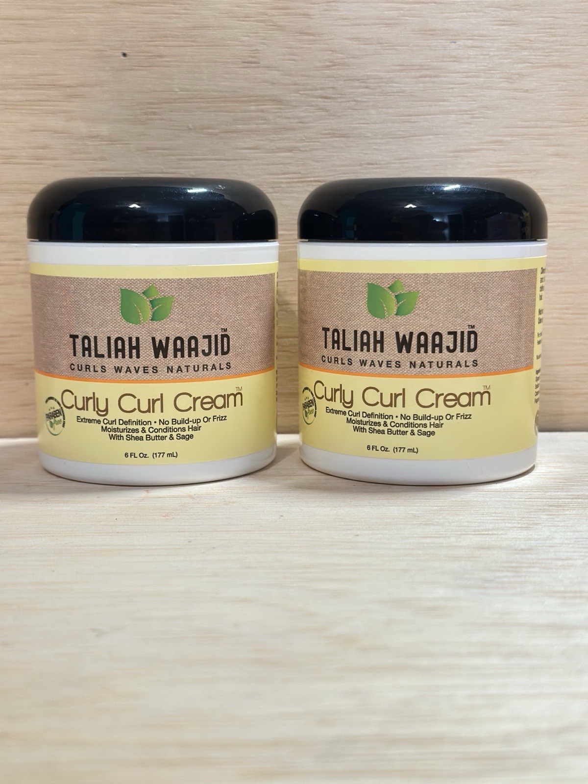 Lot 2-Taliah Waajid Curls Waves Natural – Curly Curl Cream | 6 Fl Oz Ea