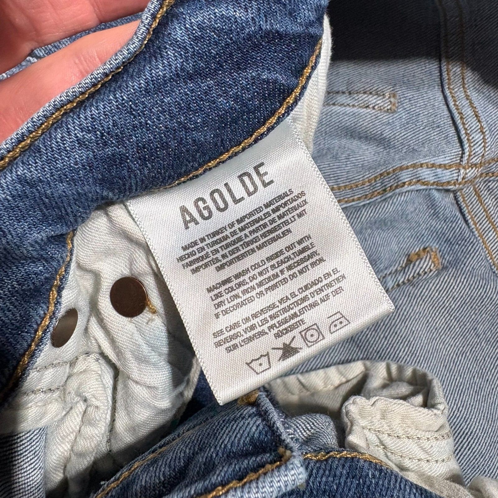 AGOLDE Kye Mid Rise Straight Leg Crop Jeans 28 Fits 30 Vintage Med Wash Raw Hem