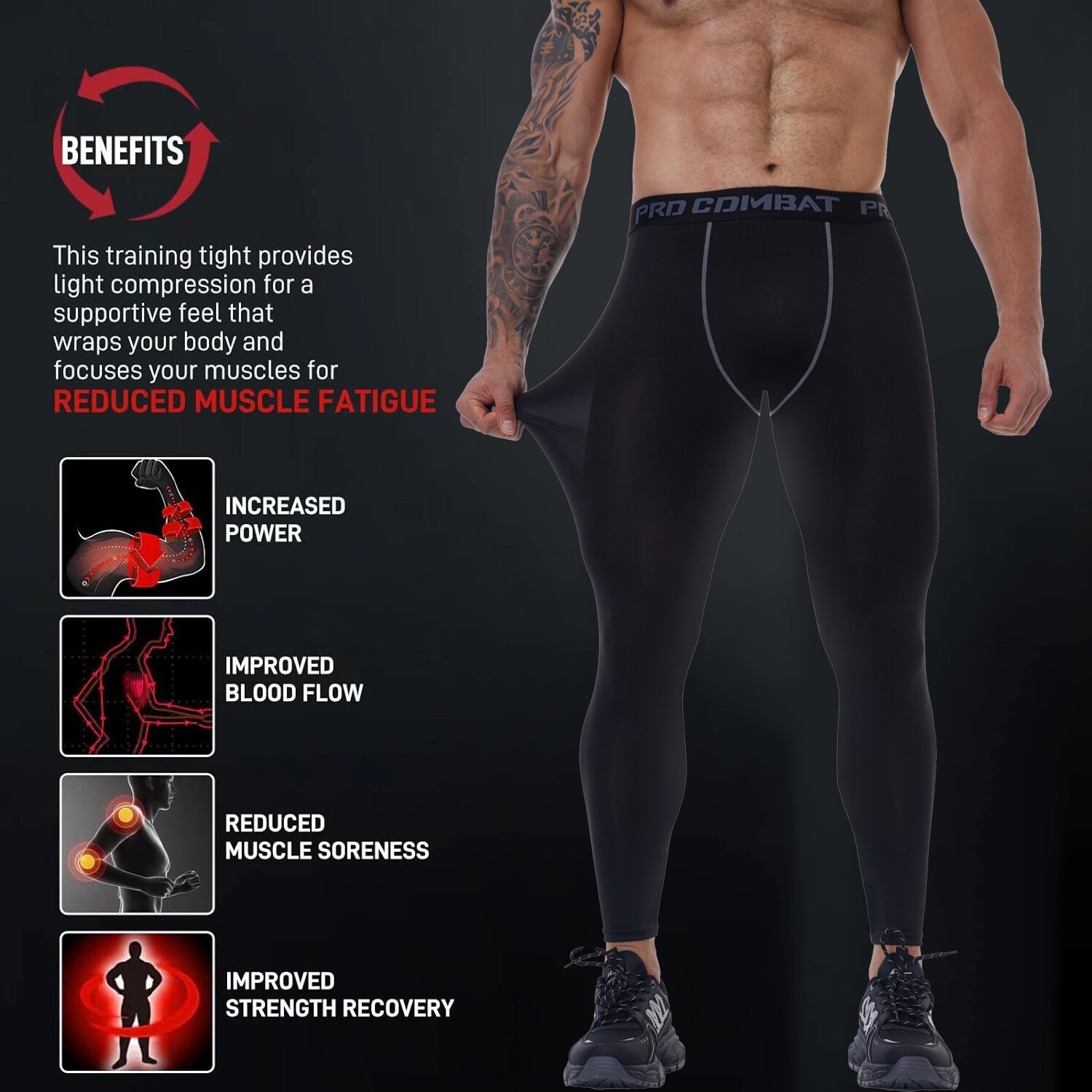 Pantalones Deportivos de Compresion De Hombre Men Sport Compression Base Layer
