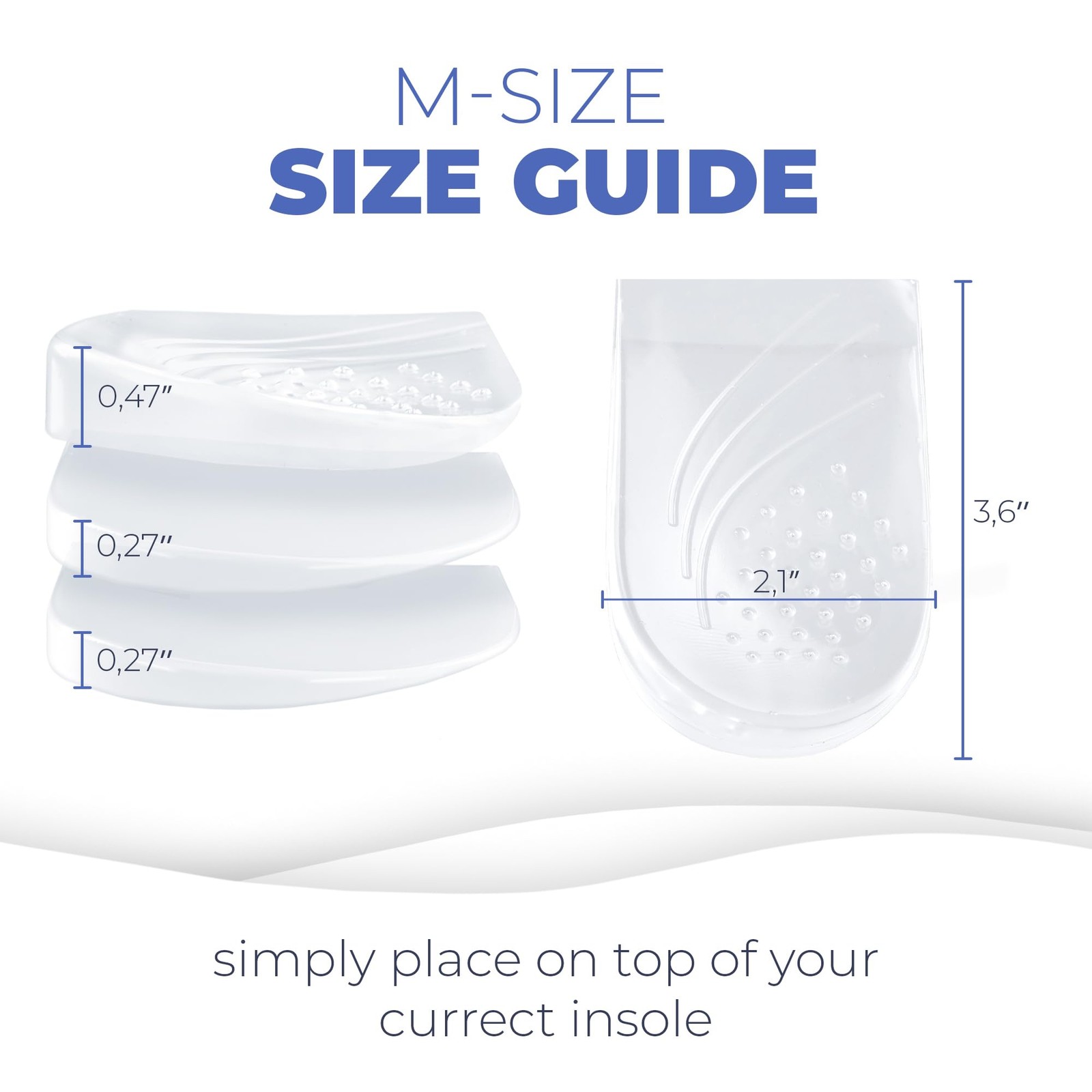 Orthopedic Heel Wedge Inserts – 3-Layer Adjustable Gel Insoles for Supination,