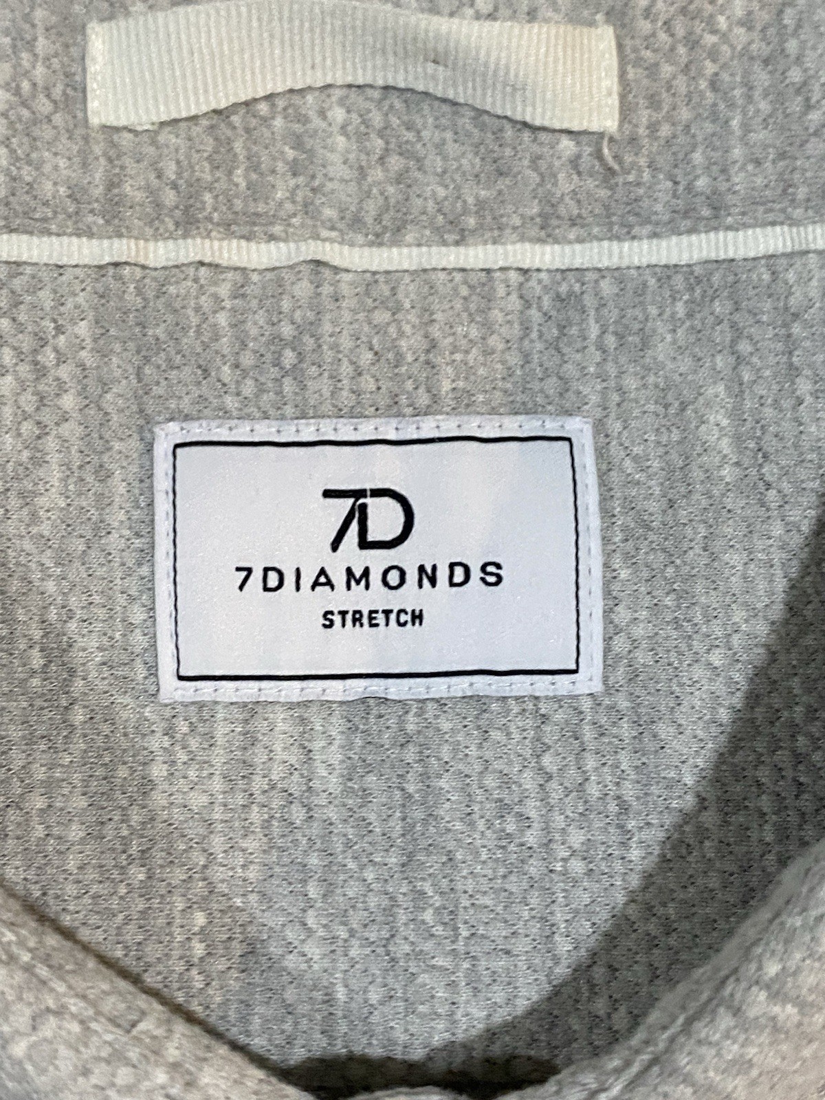 7Diamonds Seville Jacquard Stretch Button-Down Shirt Mens Sz L Light Gray