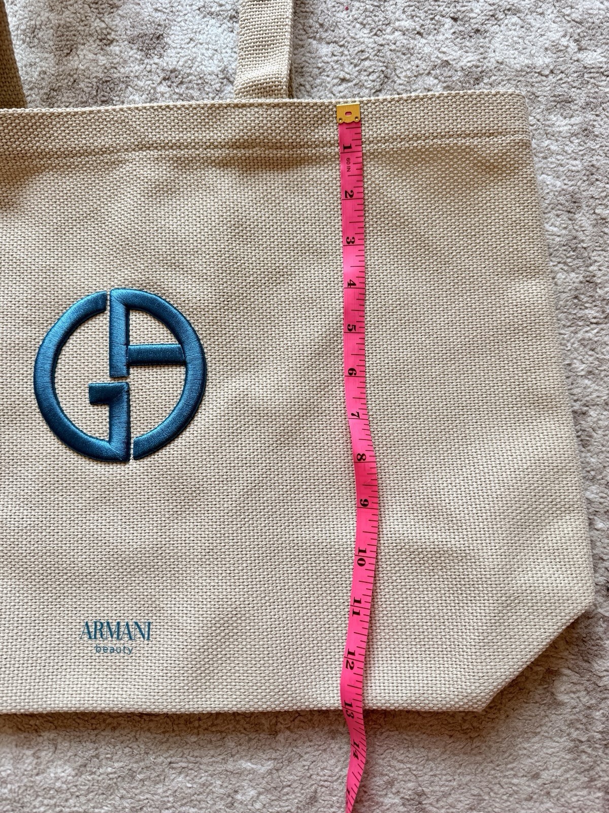 Armani Giorgio Large Beach Bag And Beach Towel In Beige Color And Logo
