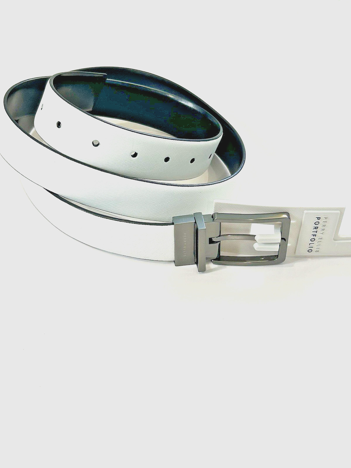 Perry Ellis Portfolio Men’s Reversible Belt White/Black Size 40