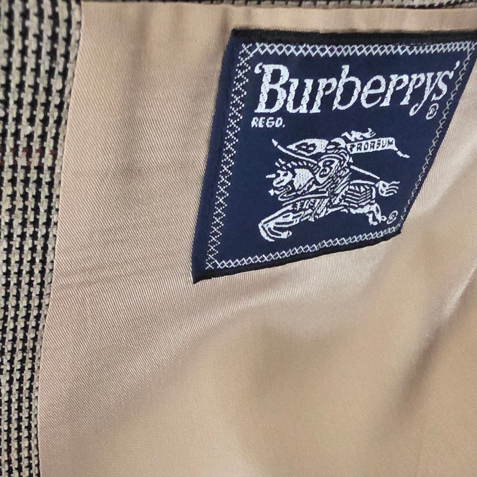Vintage Burberry Blazer 44L Woven Nailhead Soft Tweed
