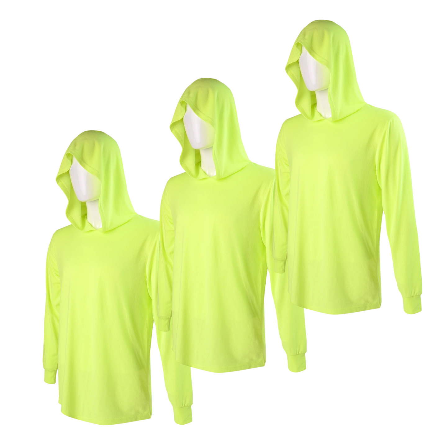 3 Pack Men’s Cotton Long Sleeve Hoodie Shirts Ridded Cuff Active Hooded T-Shirts