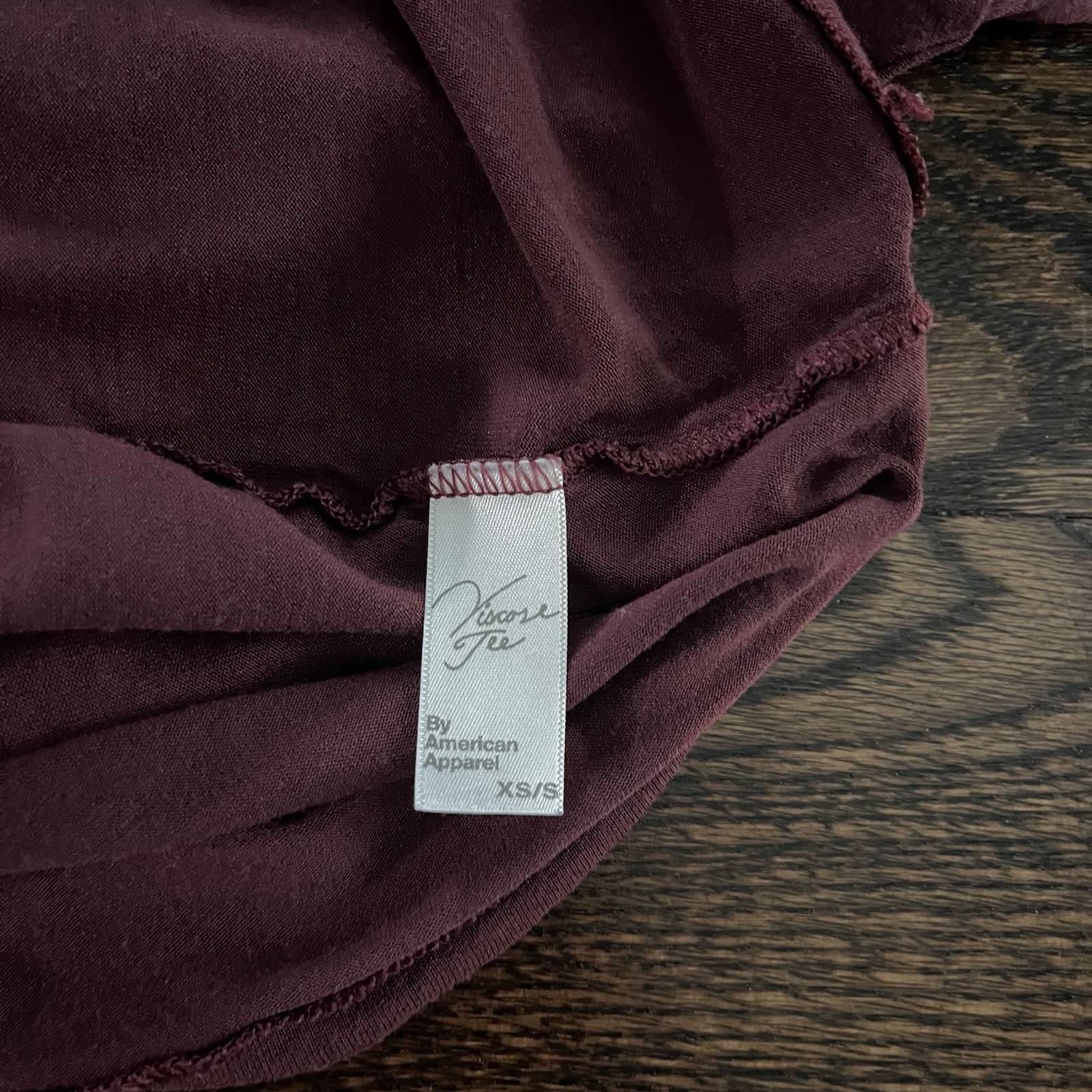 2010s American Apparel Batwing Dolman Sleeve Tee Viscose Drapes Shirt XS/S Red
