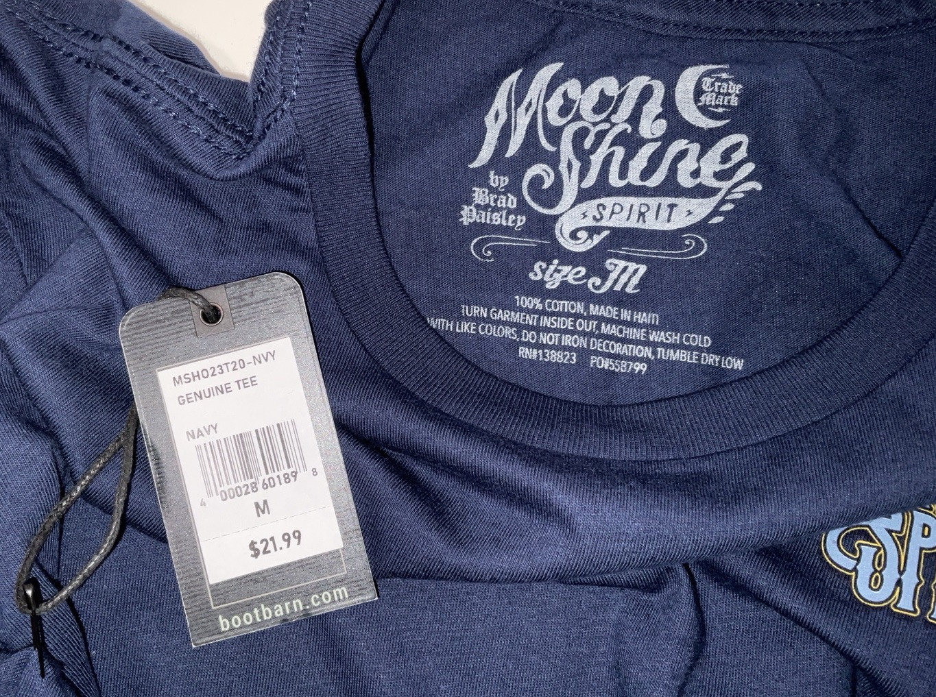 NWT Men’s Brad Paisley Moon Shine Spirit Eagle Lightning T-shirt Navy Medium