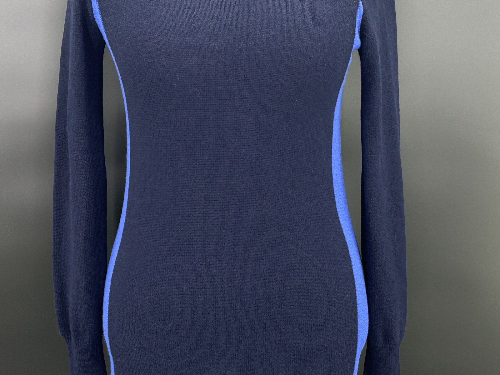 Aqua Cashmere Sweater Womens S Pullover Knit Tunic Blue Colorblock Long Sleeve