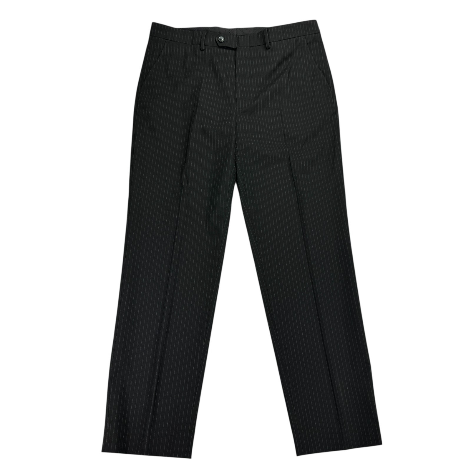 Nautica Mens 2-Piece Modern Fit Active Stretch Pinstripe Suit Black 42R 36W