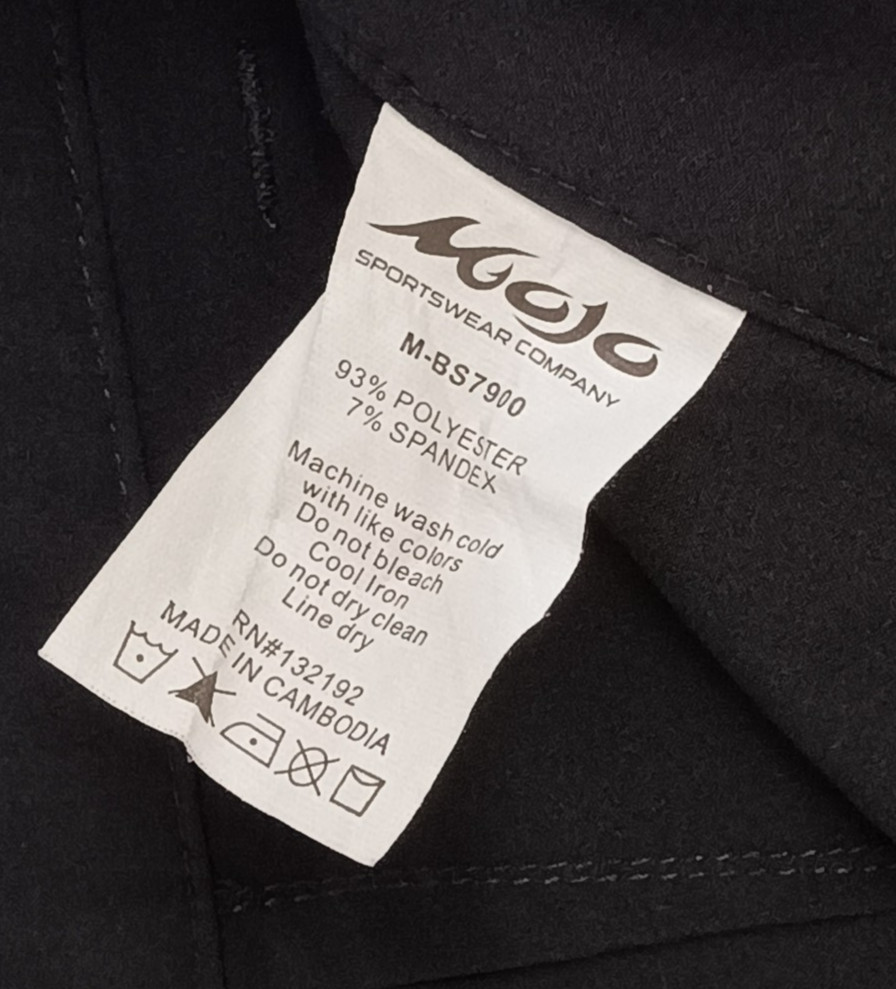 Mojo Sportswear Mens Stretch Fit Performance Shorts Size Medium Black