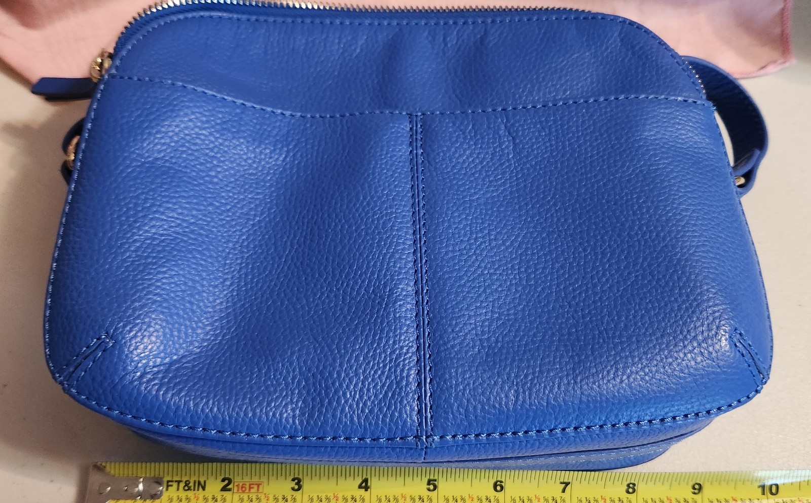 Cotswold Collections Blue Pebble Grained Adjustable Strap Crossbody Bag