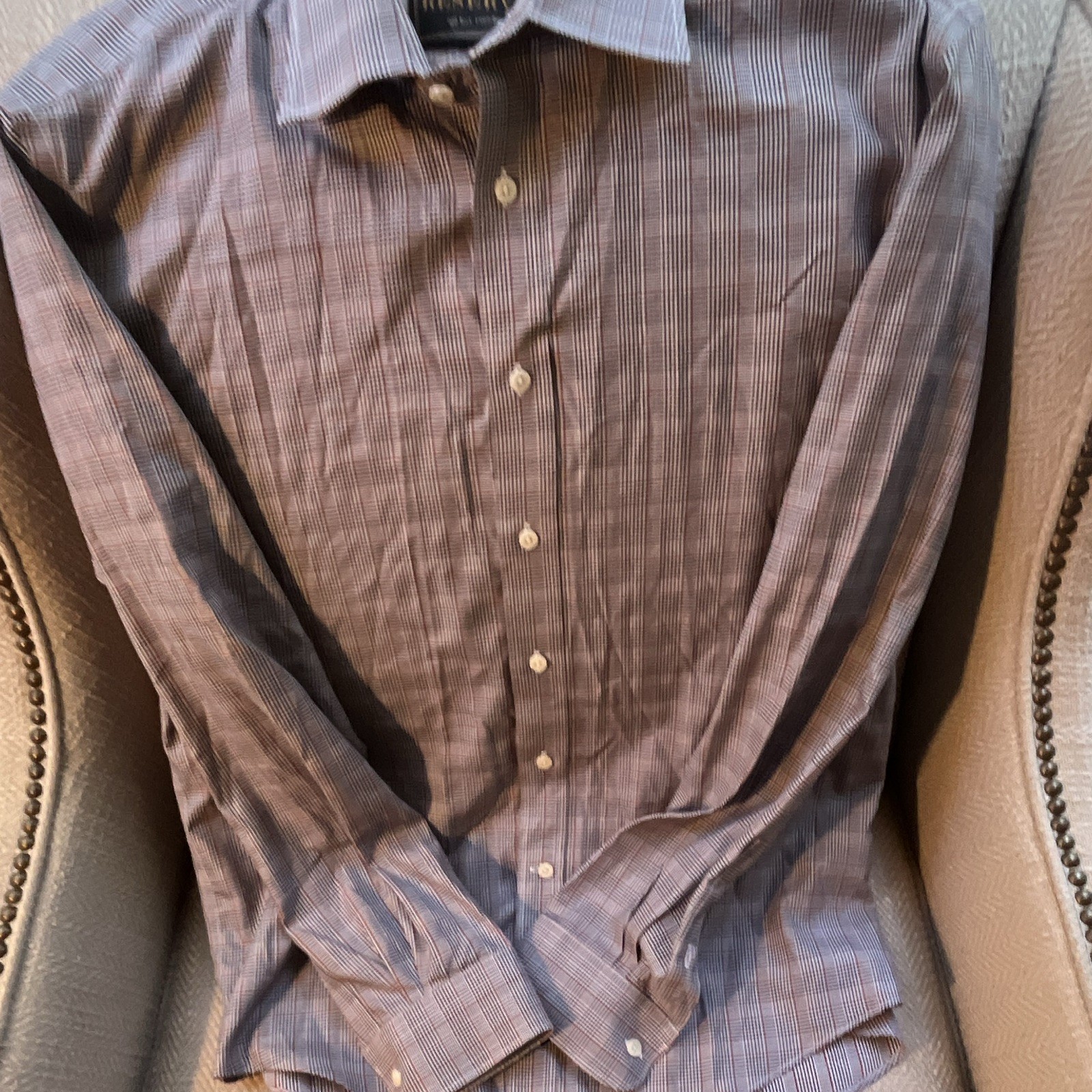Jos. A. Bank Reserve Tailored Fit Non-Iron Plaid Dress Shirt Large