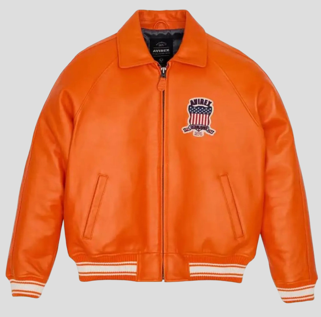 New Men Avirex Genuin Leather Bomber Jacket Iconic USA Design Personalized Gift