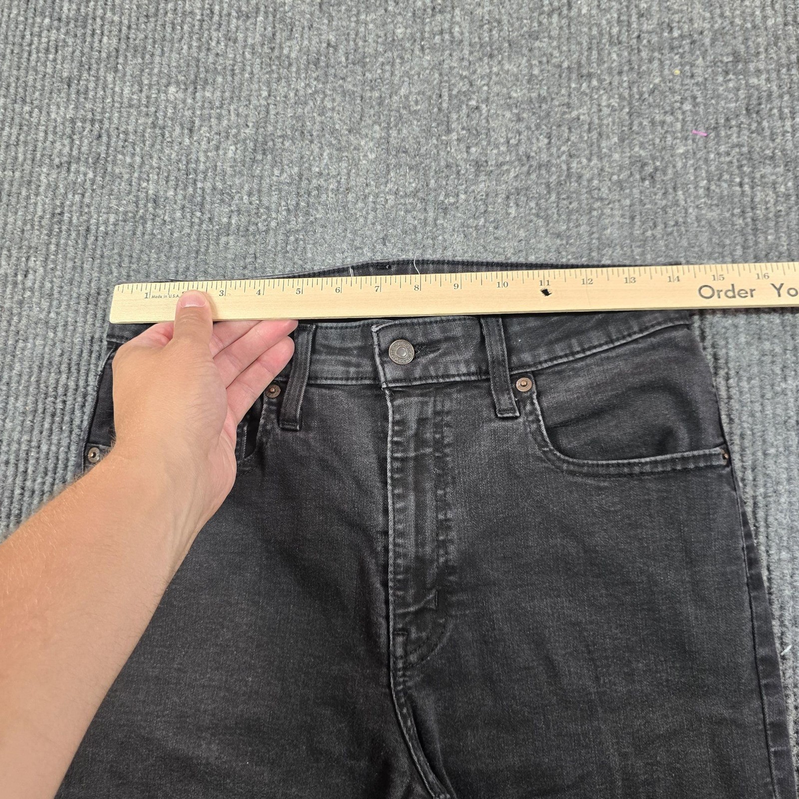 Levi’s 726 Flare Jeans Womens 31 Charcoal Black High Rise Denim Slim 28×29