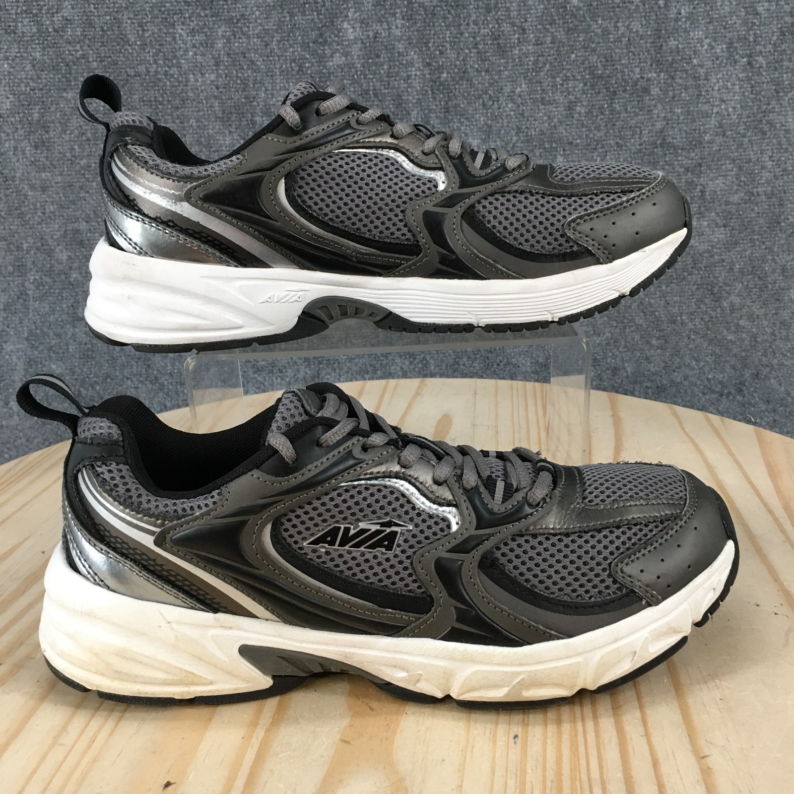 Avia Shoes Mens 8 5000 Athletic Lace Up Running Sneakers Gray Mesh Low Top