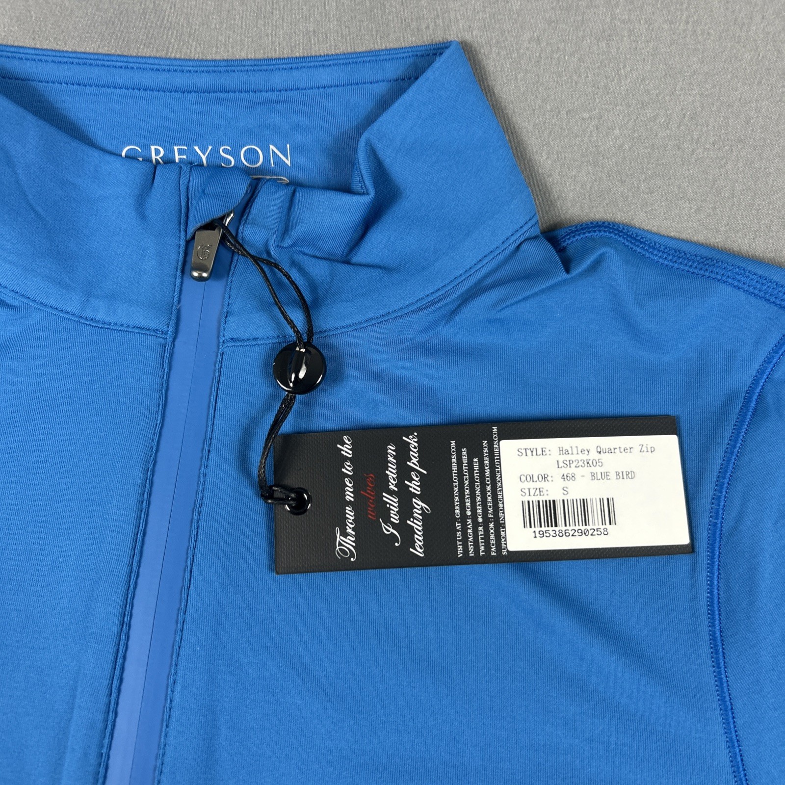 Greyson Womens Golf Pullover Halley 1/4 Zip Small Blue Bird Nylon NWT MSRP $138