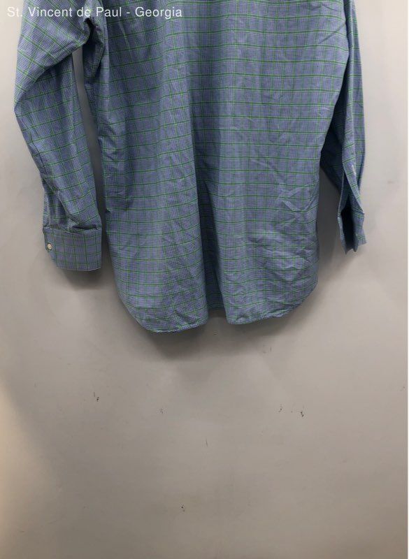 Men’s Corporate Image Blue Long Sleeve Button Down Shirt Preppy – Size Large