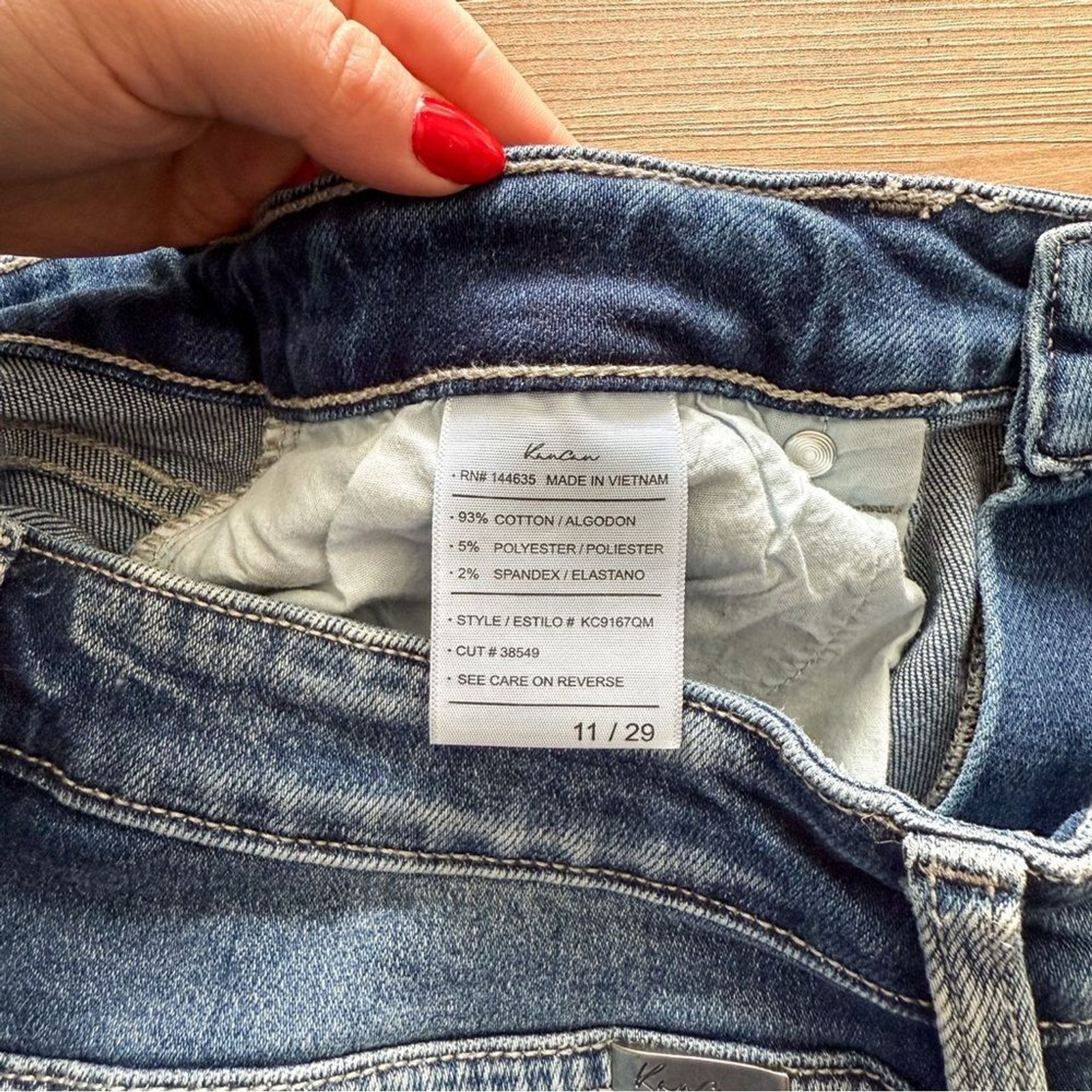 Kancan Medium Blue Distressed Soft Stretch Denim Size 11/29