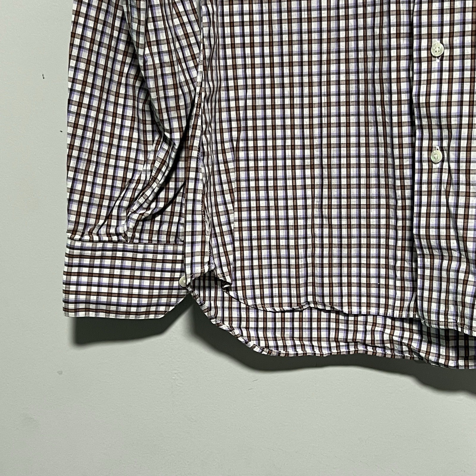 Corporate Image Men’s Size Large Plaid Button Front Long Sleeve Collared Shirt
