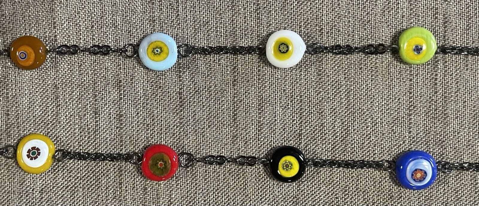 MURANO GLASS MILLEFIORI VENETIAN BEADS on Chain Sunglass Glasses Leash Croakies