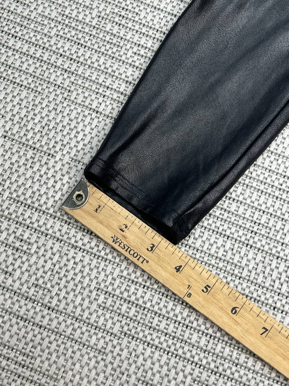 Spanx By Sara Blakely Faux Leather Leggings Womens XL Black Nylon Mid Rise
