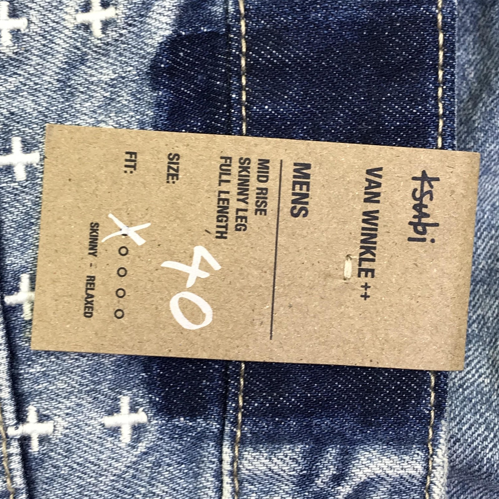New Ksubi Van Winkle Hi Fi Vertigo Jeans Mens 40×32 Blue Light Wash Skinny Denim