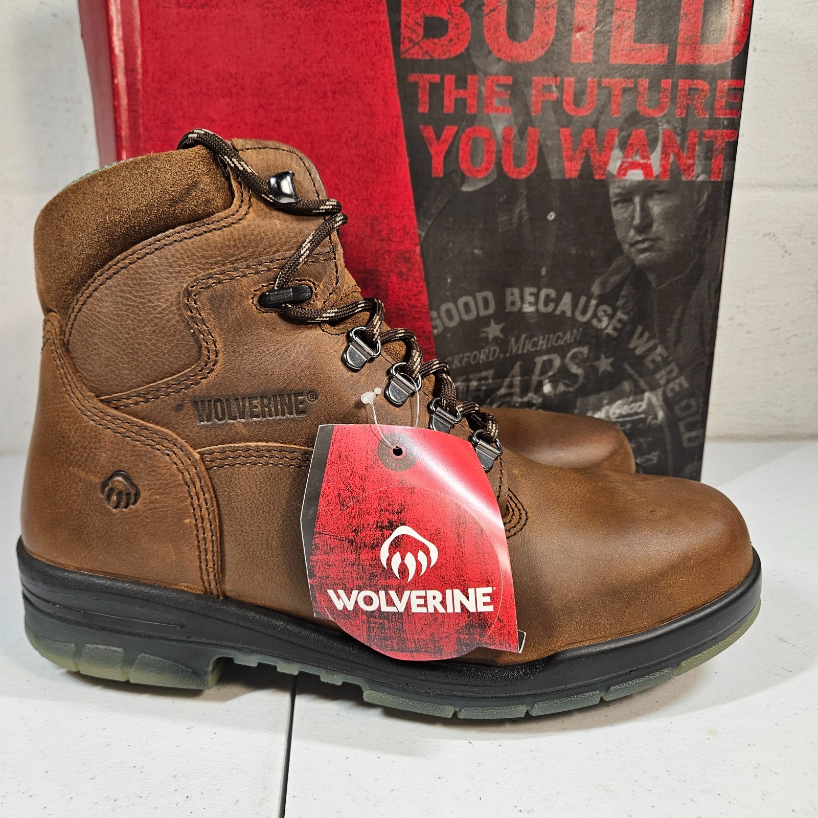 Wolverine Men DuraShocks Waterproof Insulated Steel Toe 6″ Boot 10 EW W03294