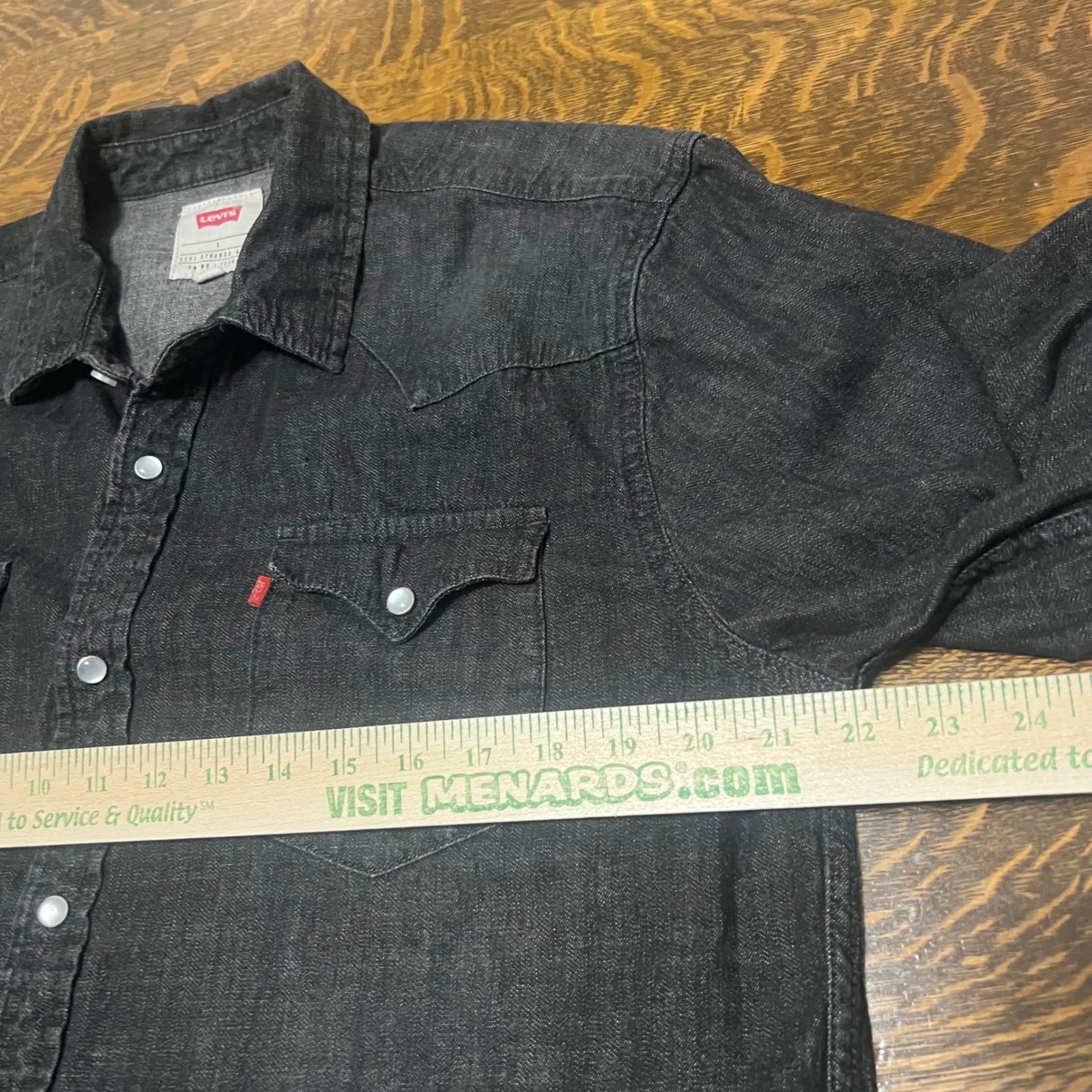 Levi’s Denim Shirt Mens Large Black Pearl Snap Western Long Sleeve 3LYLW2262